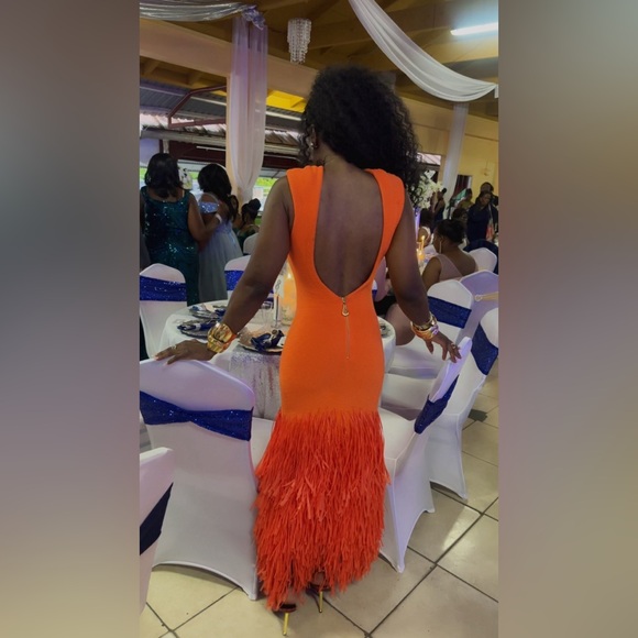 Aje Orange Fringe Maxi Dress - Picture 5 of 5